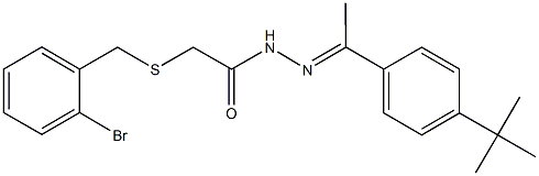 2-[(2-bromobenzyl)sulfanyl]-N'-[1-(4-tert-butylphenyl)ethylidene]acetohydrazide Struktur