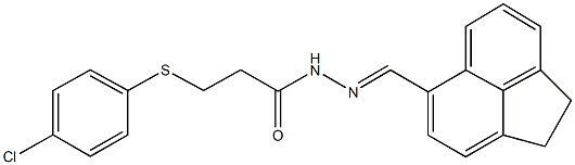 3-[(4-chlorophenyl)sulfanyl]-N'-(1,2-dihydro-5-acenaphthylenylmethylene)propanohydrazide Struktur