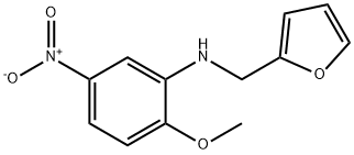 N-(2-furylmethyl)-2-methoxy-5-nitroaniline Struktur