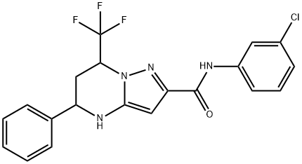 N-(3-chlorophenyl)-5-phenyl-7-(trifluoromethyl)-4,5,6,7-tetrahydropyrazolo[1,5-a]pyrimidine-2-carboxamide Struktur