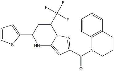 1-{[5-(2-thienyl)-7-(trifluoromethyl)-4,5,6,7-tetrahydropyrazolo[1,5-a]pyrimidin-2-yl]carbonyl}-1,2,3,4-tetrahydroquinoline Struktur