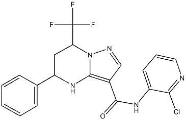 N-(2-chloro-3-pyridinyl)-5-phenyl-7-(trifluoromethyl)-4,5,6,7-tetrahydropyrazolo[1,5-a]pyrimidine-3-carboxamide Struktur