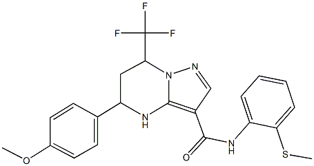 5-(4-methoxyphenyl)-N-[2-(methylsulfanyl)phenyl]-7-(trifluoromethyl)-4,5,6,7-tetrahydropyrazolo[1,5-a]pyrimidine-3-carboxamide Struktur