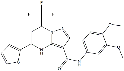 N-(3,4-dimethoxyphenyl)-5-(2-thienyl)-7-(trifluoromethyl)-4,5,6,7-tetrahydropyrazolo[1,5-a]pyrimidine-3-carboxamide Struktur