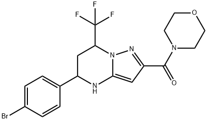 5-(4-bromophenyl)-2-(morpholin-4-ylcarbonyl)-7-(trifluoromethyl)-4,5,6,7-tetrahydropyrazolo[1,5-a]pyrimidine Struktur