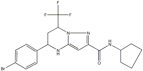 5-(4-bromophenyl)-N-cyclopentyl-7-(trifluoromethyl)-4,5,6,7-tetrahydropyrazolo[1,5-a]pyrimidine-2-carboxamide Struktur