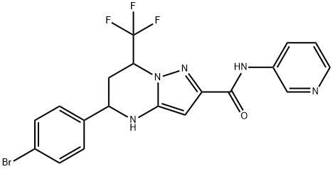 5-(4-bromophenyl)-N-(3-pyridinyl)-7-(trifluoromethyl)-4,5,6,7-tetrahydropyrazolo[1,5-a]pyrimidine-2-carboxamide Struktur