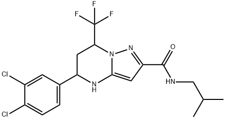 5-(3,4-dichlorophenyl)-N-isobutyl-7-(trifluoromethyl)-4,5,6,7-tetrahydropyrazolo[1,5-a]pyrimidine-2-carboxamide Struktur