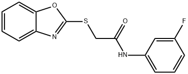 2-(1,3-benzoxazol-2-ylsulfanyl)-N-(3-fluorophenyl)acetamide Struktur