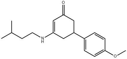 3-(isopentylamino)-5-(4-methoxyphenyl)-2-cyclohexen-1-one Struktur