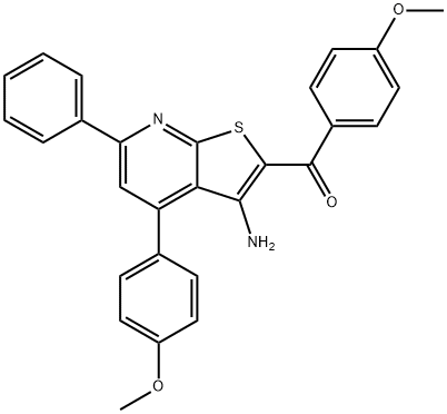 [3-amino-4-(4-methoxyphenyl)-6-phenylthieno[2,3-b]pyridin-2-yl](4-methoxyphenyl)methanone Struktur