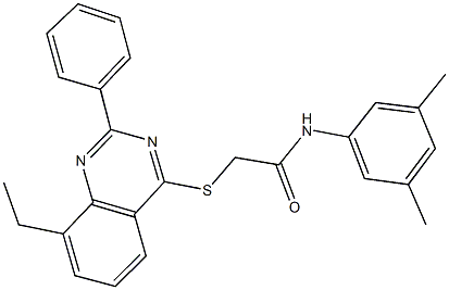 N-(3,5-dimethylphenyl)-2-[(8-ethyl-2-phenyl-4-quinazolinyl)sulfanyl]acetamide Struktur