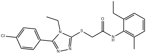 2-{[5-(4-chlorophenyl)-4-ethyl-4H-1,2,4-triazol-3-yl]sulfanyl}-N-(2-ethyl-6-methylphenyl)acetamide Struktur