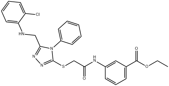 ethyl 3-{[({5-[(2-chloroanilino)methyl]-4-phenyl-4H-1,2,4-triazol-3-yl}sulfanyl)acetyl]amino}benzoate Struktur