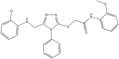 2-({5-[(2-chloroanilino)methyl]-4-phenyl-4H-1,2,4-triazol-3-yl}sulfanyl)-N-(2-methoxyphenyl)acetamide Struktur