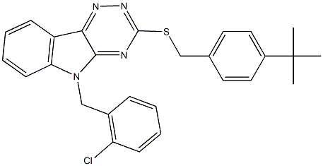 4-tert-butylbenzyl 5-(2-chlorobenzyl)-5H-[1,2,4]triazino[5,6-b]indol-3-yl sulfide Struktur