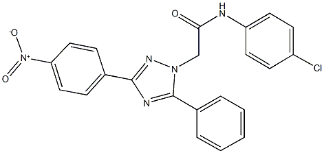 N-(4-chlorophenyl)-2-(3-{4-nitrophenyl}-5-phenyl-1H-1,2,4-triazol-1-yl)acetamide Struktur