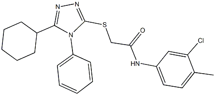 N-(3-chloro-4-methylphenyl)-2-[(5-cyclohexyl-4-phenyl-4H-1,2,4-triazol-3-yl)sulfanyl]acetamide Struktur