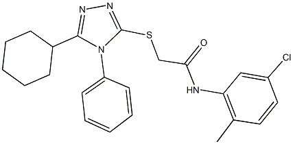 N-(5-chloro-2-methylphenyl)-2-[(5-cyclohexyl-4-phenyl-4H-1,2,4-triazol-3-yl)sulfanyl]acetamide Struktur