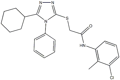 N-(3-chloro-2-methylphenyl)-2-[(5-cyclohexyl-4-phenyl-4H-1,2,4-triazol-3-yl)sulfanyl]acetamide Struktur