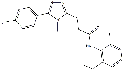 2-{[5-(4-chlorophenyl)-4-methyl-4H-1,2,4-triazol-3-yl]sulfanyl}-N-(2-ethyl-6-methylphenyl)acetamide Struktur