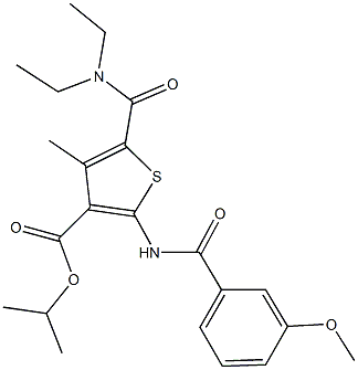 isopropyl 5-[(diethylamino)carbonyl]-2-[(3-methoxybenzoyl)amino]-4-methyl-3-thiophenecarboxylate Struktur