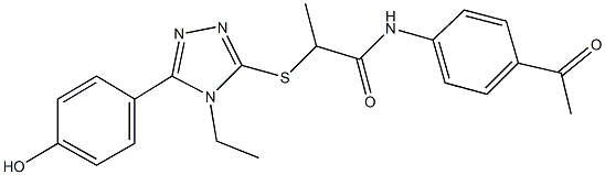 N-(4-acetylphenyl)-2-{[4-ethyl-5-(4-hydroxyphenyl)-4H-1,2,4-triazol-3-yl]sulfanyl}propanamide Struktur