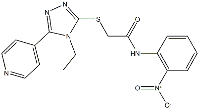 2-[(4-ethyl-5-pyridin-4-yl-4H-1,2,4-triazol-3-yl)sulfanyl]-N-{2-nitrophenyl}acetamide Struktur