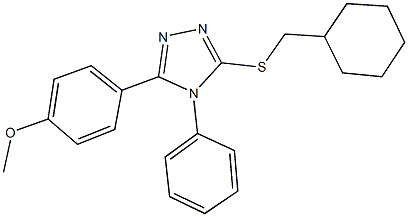 4-{5-[(cyclohexylmethyl)sulfanyl]-4-phenyl-4H-1,2,4-triazol-3-yl}phenyl methyl ether Struktur