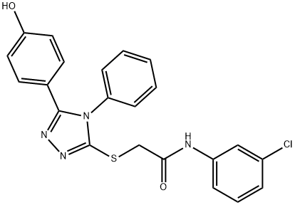 N-(3-chlorophenyl)-2-{[5-(4-hydroxyphenyl)-4-phenyl-4H-1,2,4-triazol-3-yl]sulfanyl}acetamide Struktur