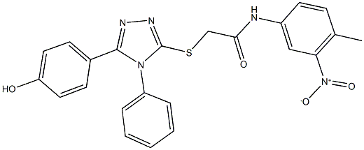 N-{3-nitro-4-methylphenyl}-2-{[5-(4-hydroxyphenyl)-4-phenyl-4H-1,2,4-triazol-3-yl]sulfanyl}acetamide Struktur