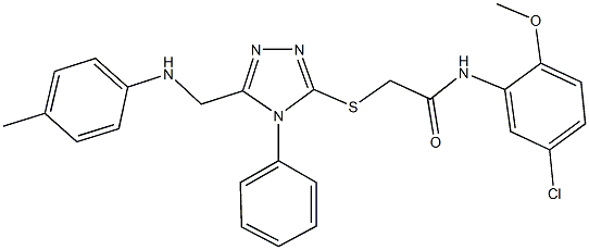 N-(5-chloro-2-methoxyphenyl)-2-{[4-phenyl-5-(4-toluidinomethyl)-4H-1,2,4-triazol-3-yl]sulfanyl}acetamide Struktur