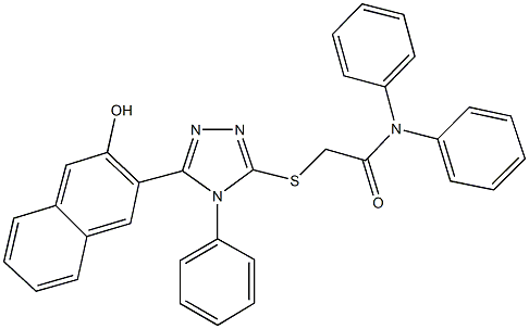 2-{[5-(3-hydroxy-2-naphthyl)-4-phenyl-4H-1,2,4-triazol-3-yl]sulfanyl}-N,N-diphenylacetamide Struktur