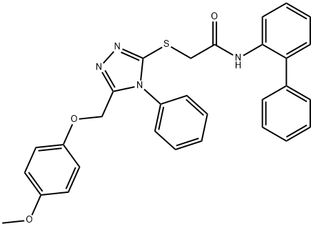 N-[1,1'-biphenyl]-2-yl-2-({5-[(4-methoxyphenoxy)methyl]-4-phenyl-4H-1,2,4-triazol-3-yl}sulfanyl)acetamide Struktur