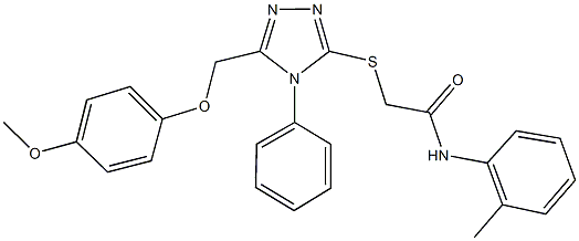 2-({5-[(4-methoxyphenoxy)methyl]-4-phenyl-4H-1,2,4-triazol-3-yl}sulfanyl)-N-(2-methylphenyl)acetamide Struktur