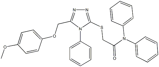 2-({5-[(4-methoxyphenoxy)methyl]-4-phenyl-4H-1,2,4-triazol-3-yl}sulfanyl)-N,N-diphenylacetamide Struktur