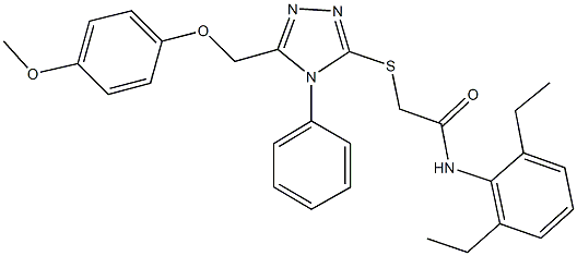 N-(2,6-diethylphenyl)-2-({5-[(4-methoxyphenoxy)methyl]-4-phenyl-4H-1,2,4-triazol-3-yl}sulfanyl)acetamide Struktur