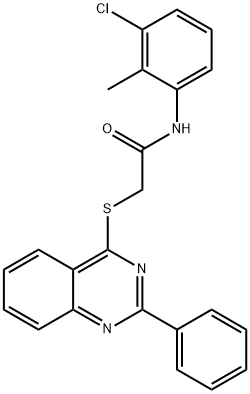 N-(3-chloro-2-methylphenyl)-2-[(2-phenyl-4-quinazolinyl)sulfanyl]acetamide Struktur