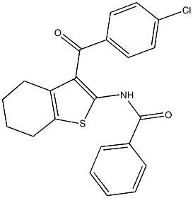 N-[3-(4-chlorobenzoyl)-4,5,6,7-tetrahydro-1-benzothien-2-yl]benzamide Struktur