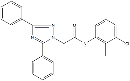 N-(3-chloro-2-methylphenyl)-2-(3,5-diphenyl-1H-1,2,4-triazol-1-yl)acetamide Struktur