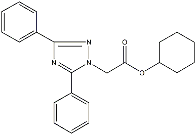 cyclohexyl (3,5-diphenyl-1H-1,2,4-triazol-1-yl)acetate Struktur