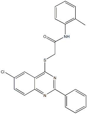 2-[(6-chloro-2-phenyl-4-quinazolinyl)sulfanyl]-N-(2-methylphenyl)acetamide Struktur