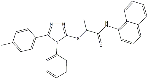 2-{[5-(4-methylphenyl)-4-phenyl-4H-1,2,4-triazol-3-yl]sulfanyl}-N-(1-naphthyl)propanamide Struktur