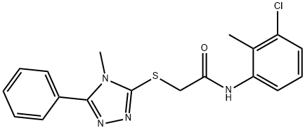 N-(3-chloro-2-methylphenyl)-2-[(4-methyl-5-phenyl-4H-1,2,4-triazol-3-yl)sulfanyl]acetamide Struktur