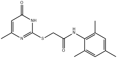 2-[(4-hydroxy-6-methyl-2-pyrimidinyl)sulfanyl]-N-mesitylacetamide Struktur