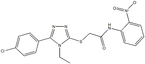 2-{[5-(4-chlorophenyl)-4-ethyl-4H-1,2,4-triazol-3-yl]sulfanyl}-N-{2-nitrophenyl}acetamide Struktur