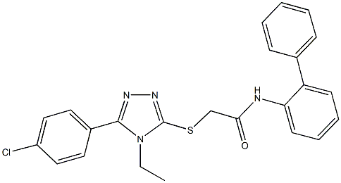 N-[1,1'-biphenyl]-2-yl-2-{[5-(4-chlorophenyl)-4-ethyl-4H-1,2,4-triazol-3-yl]sulfanyl}acetamide Struktur