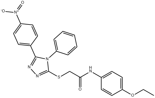 N-[4-(ethyloxy)phenyl]-2-[(5-{4-nitrophenyl}-4-phenyl-4H-1,2,4-triazol-3-yl)sulfanyl]acetamide Struktur