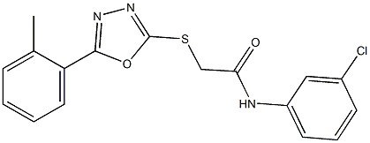 N-(3-chlorophenyl)-2-{[5-(2-methylphenyl)-1,3,4-oxadiazol-2-yl]sulfanyl}acetamide Struktur