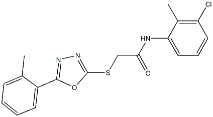 N-(3-chloro-2-methylphenyl)-2-{[5-(2-methylphenyl)-1,3,4-oxadiazol-2-yl]sulfanyl}acetamide Struktur